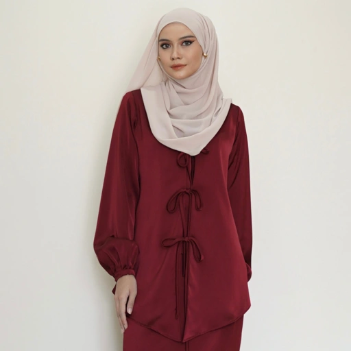 Evolvere - Nuha Top Silk Satin Coquette Style (ATASAN Saja )