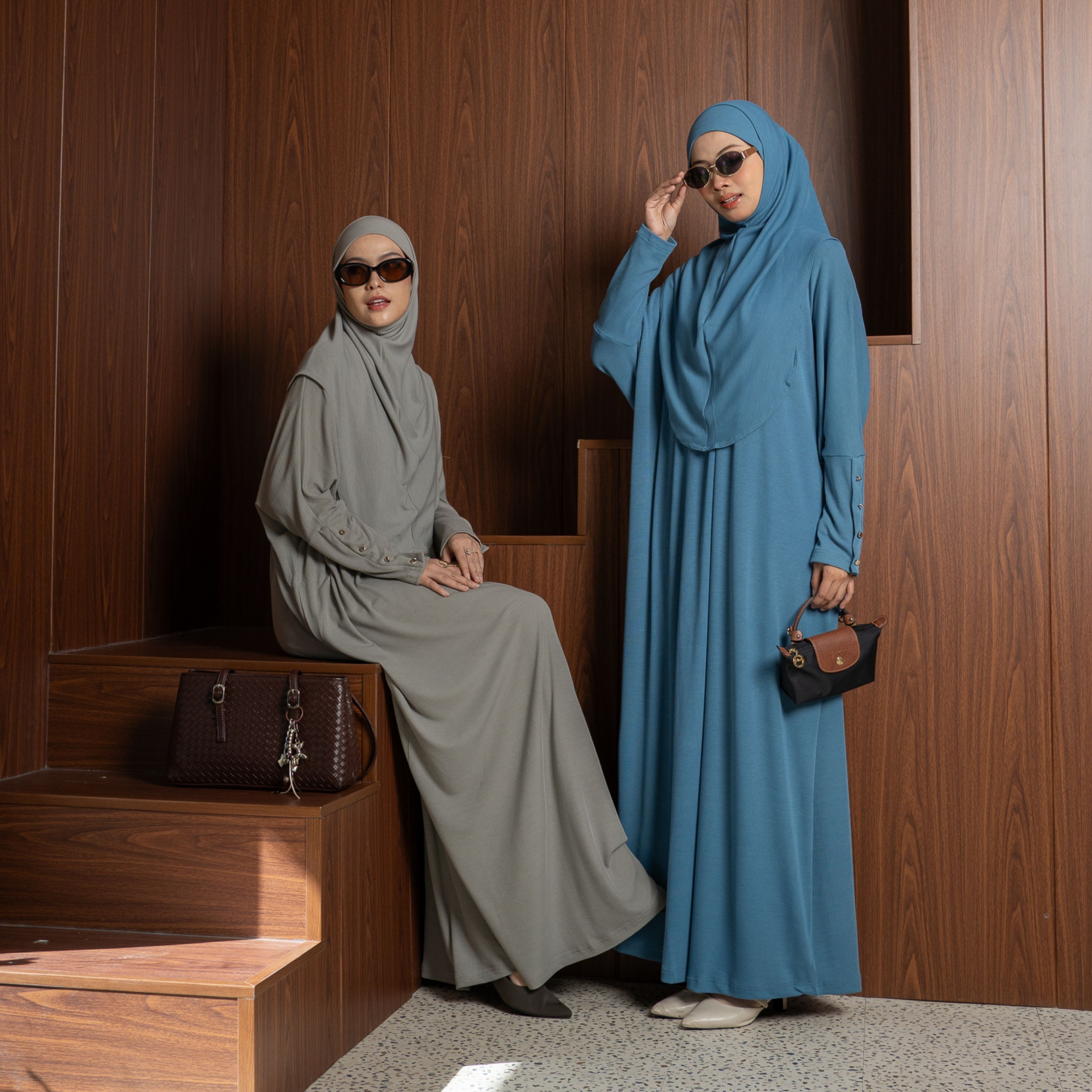 Evolvere - Mecca Abaya Set Dengan Bergo Daily Abaya Muslim NEW