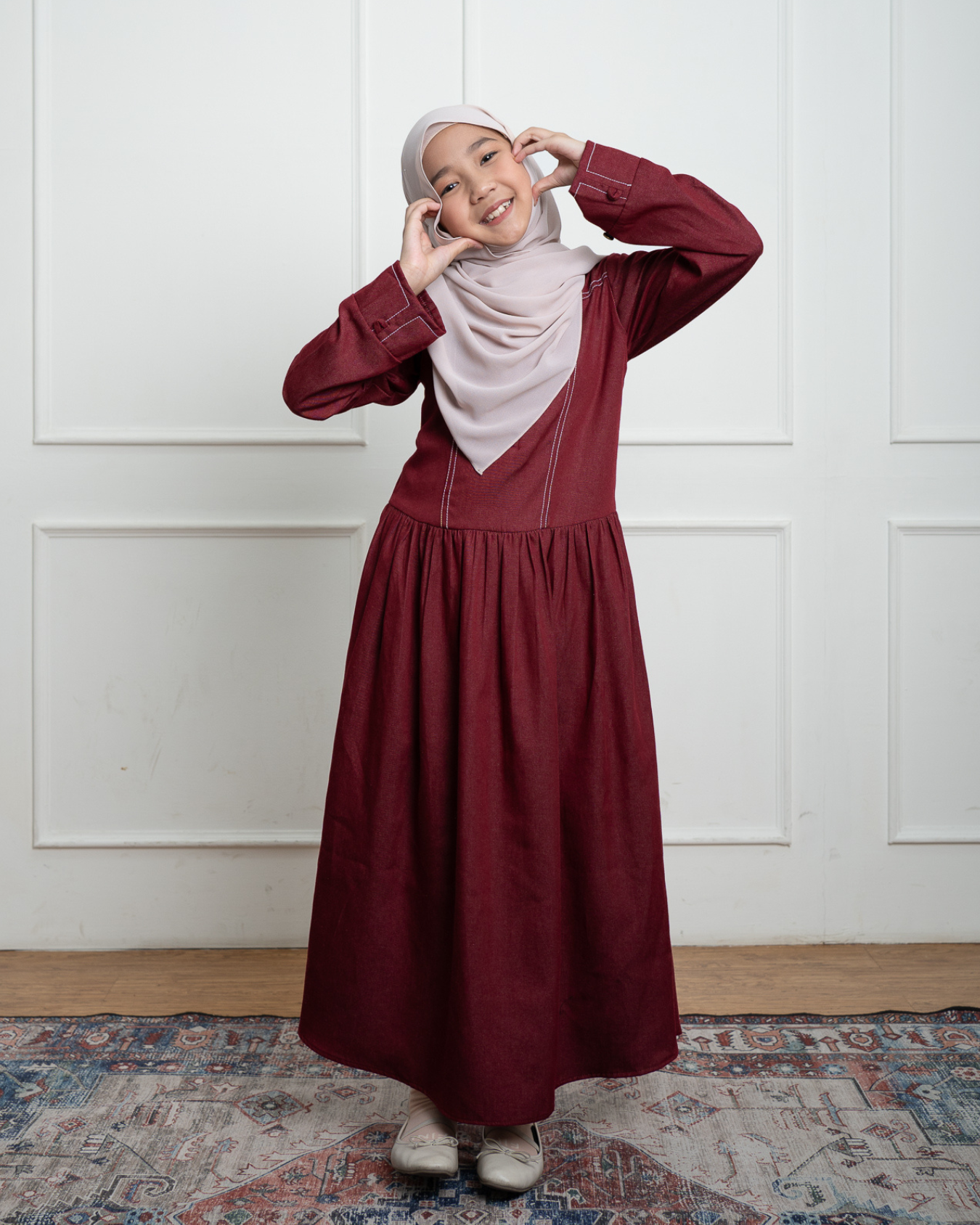 Evolvere - Arum Kids Denim Dress Anak Perempuan Untuk Lebaran Sarimbit Keluarga