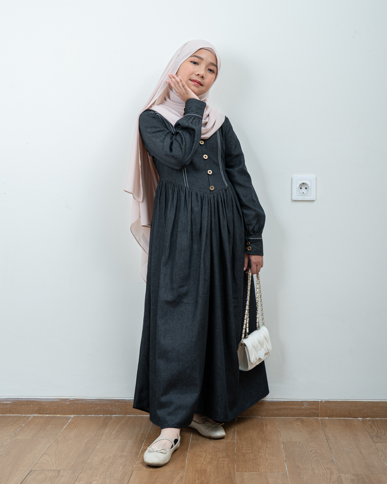 Evolvere - Hazel Kids Denim Dress Anak Perempuan Untuk Lebaran