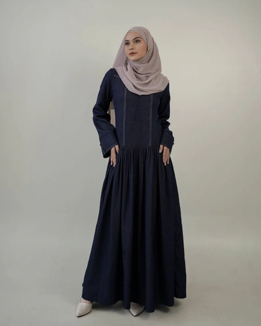 Image of Evolvere - Arum Denim Luxe Gamis Muslim Kekinian