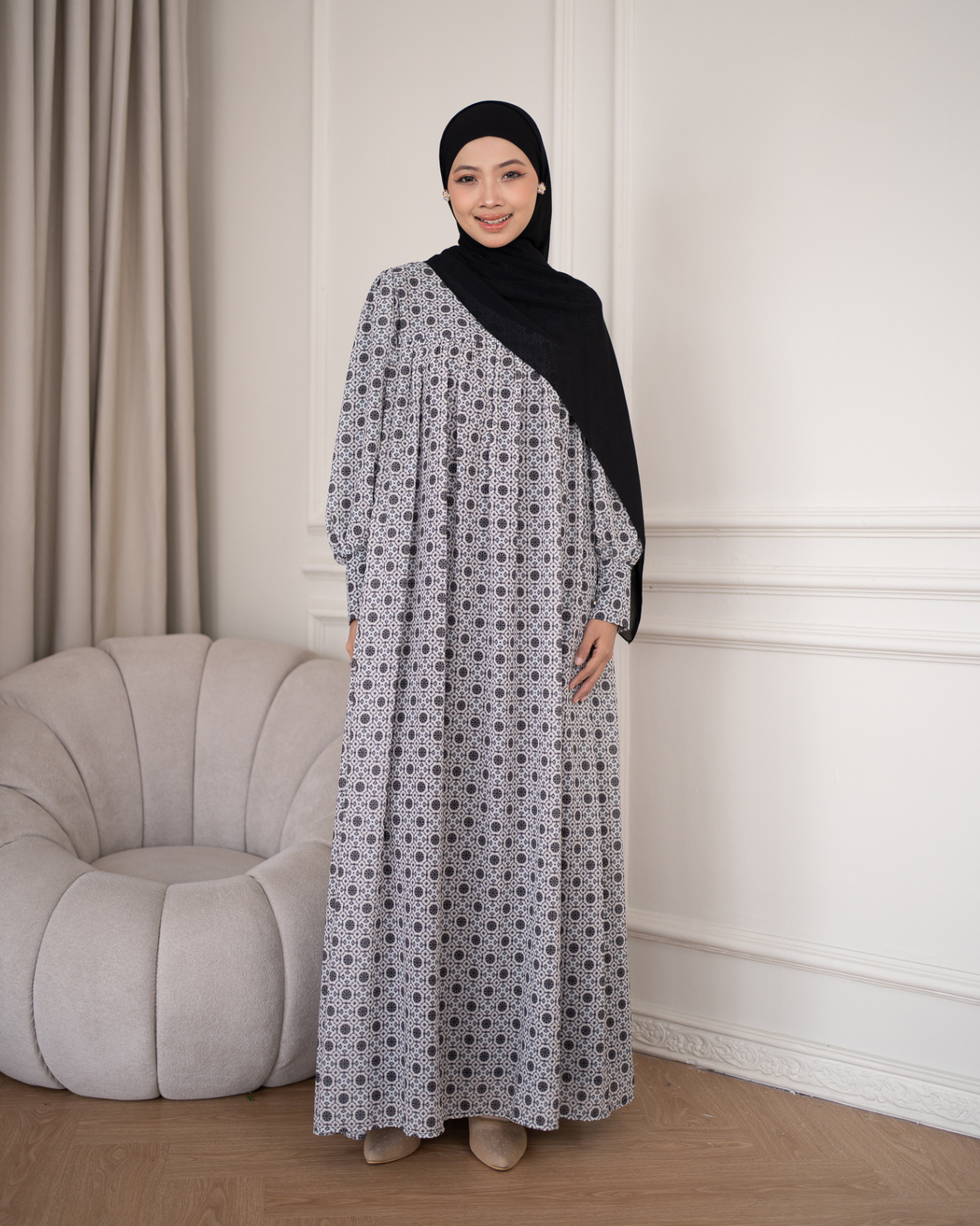 Evolvere - Rania Dress Motif Gamis Lebaran Friendly ( Dress Saja )