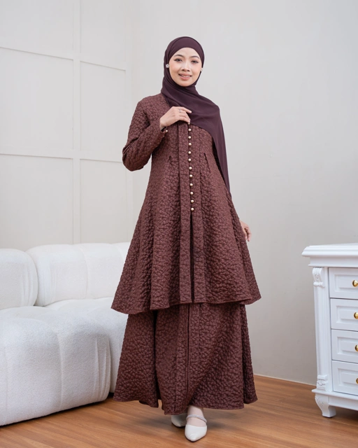 Image of Evolvere - Rumi Setelan Kebaya Motif Flora Tunik dan Stelan Baju Kurung BOLD