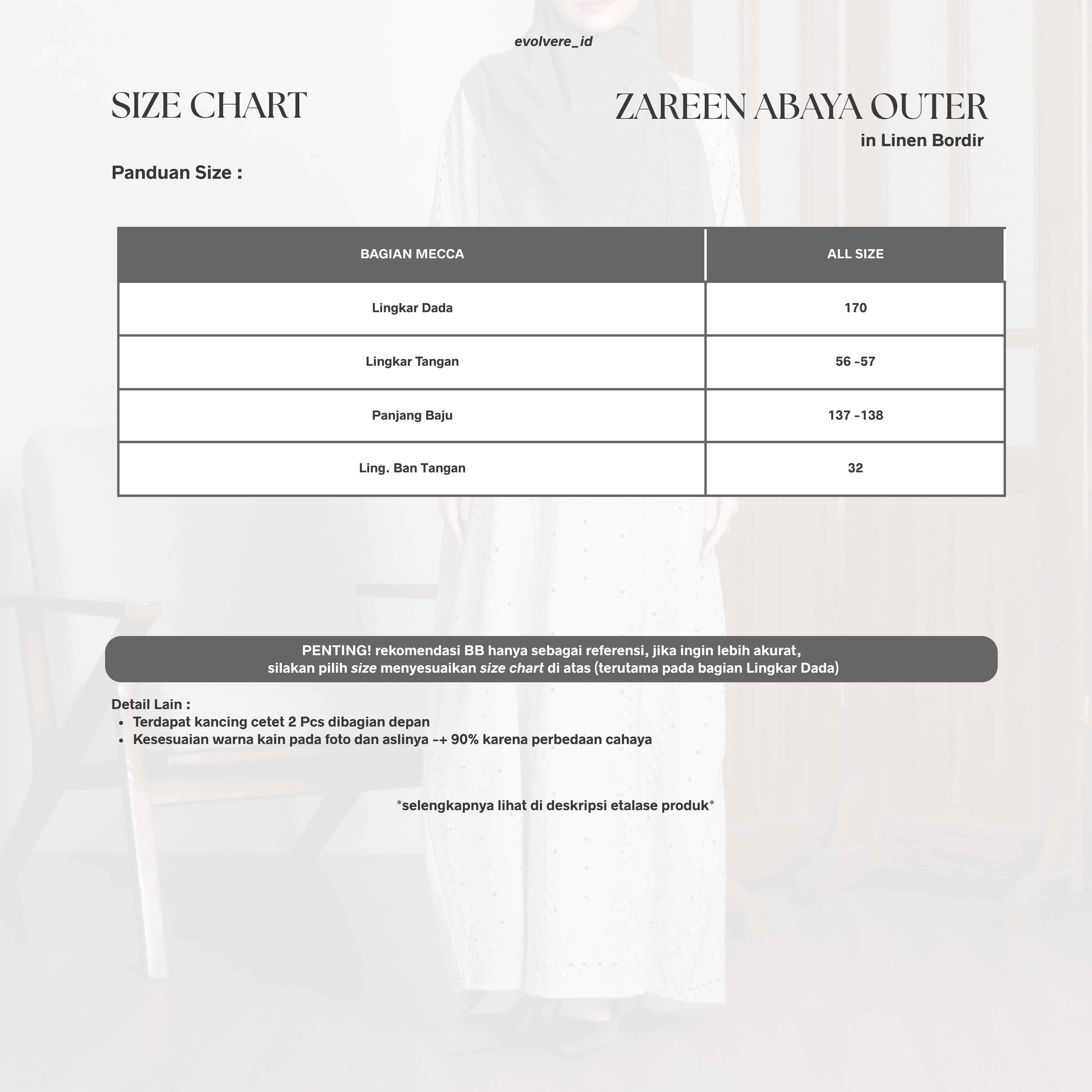 Evolvere - ZAREEN Abaya Outer Motif Bordir Bunga