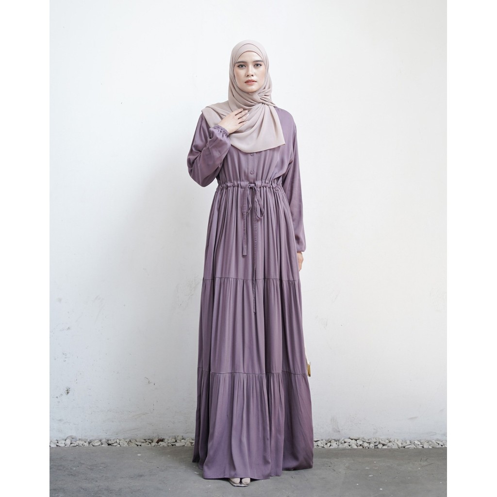 Miza Label - Haifa Dress Rayon Fashion Muslim Gamis Wanita Polos Busui Friendly All Size
