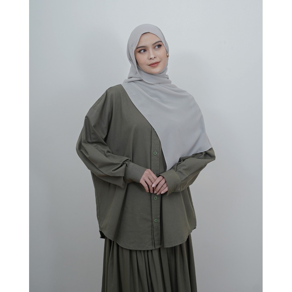 Evolvere - Kayla Shirt Kemeja Linen Oversize Simple For Daily ( KEMEJA SAJA )