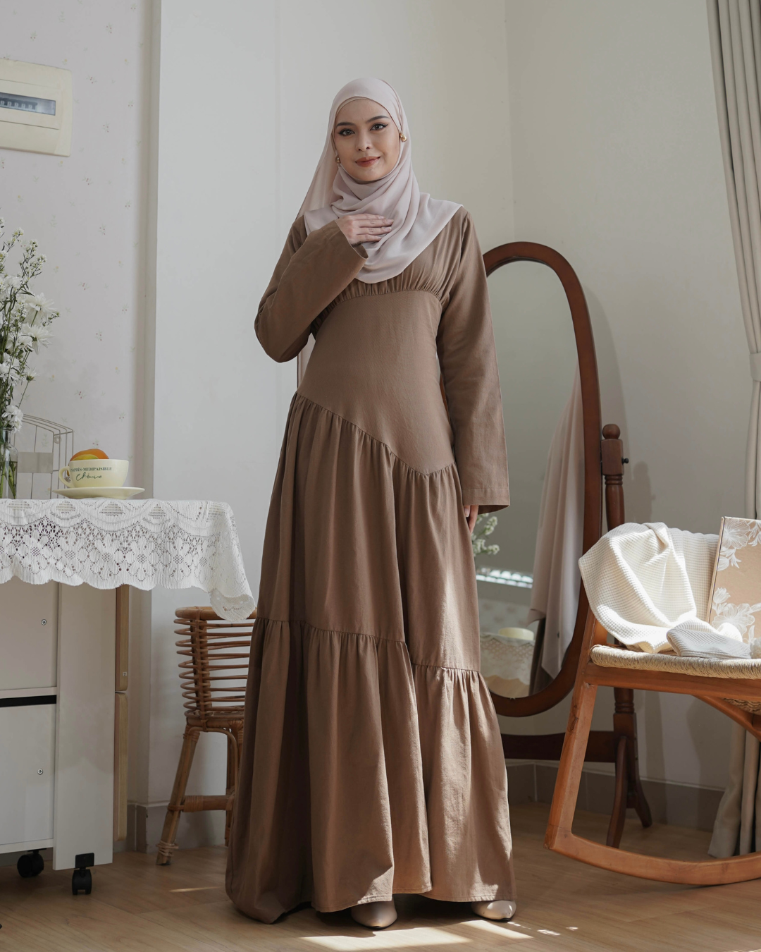 Evolvere - Rosella Dress Gamis Simple Kekinian Baju Lebaran Elegant