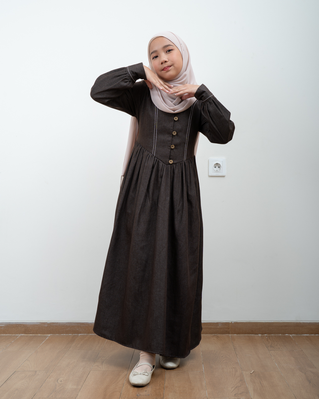 Evolvere - Hazel Kids Denim Dress Anak Perempuan Untuk Lebaran