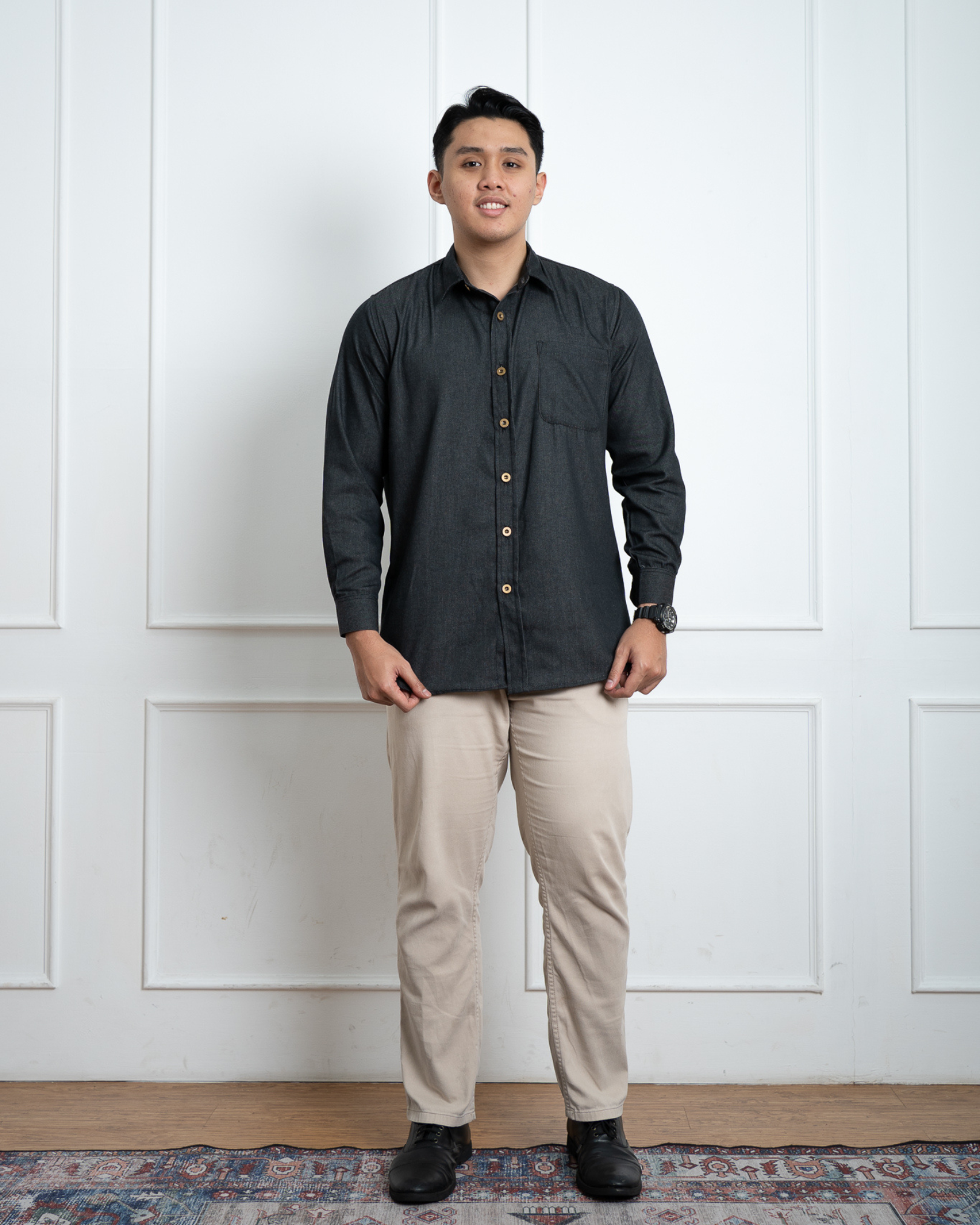 Evolvere - DHARMA Shirt Kemeja Denim Dewasa Lengan Panjang