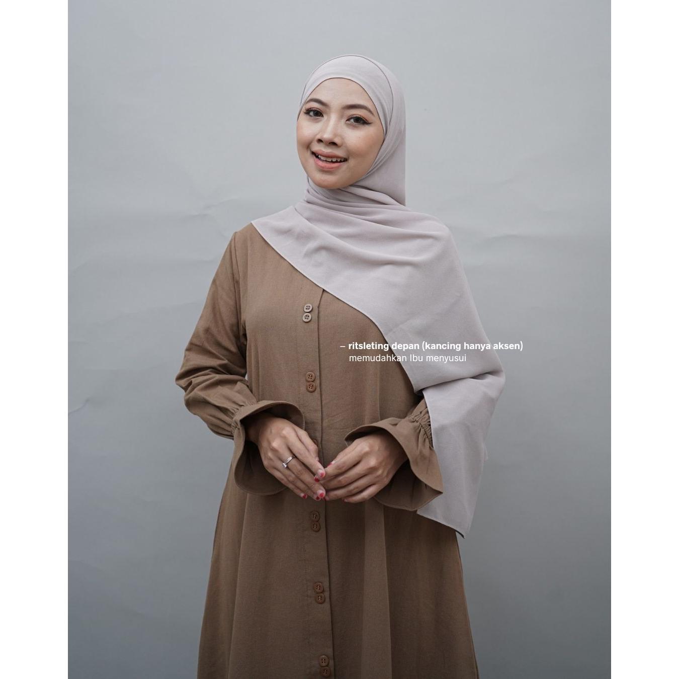 Evolvere - Hawwa Dress Gamis Muslim Wanita Katun Linen