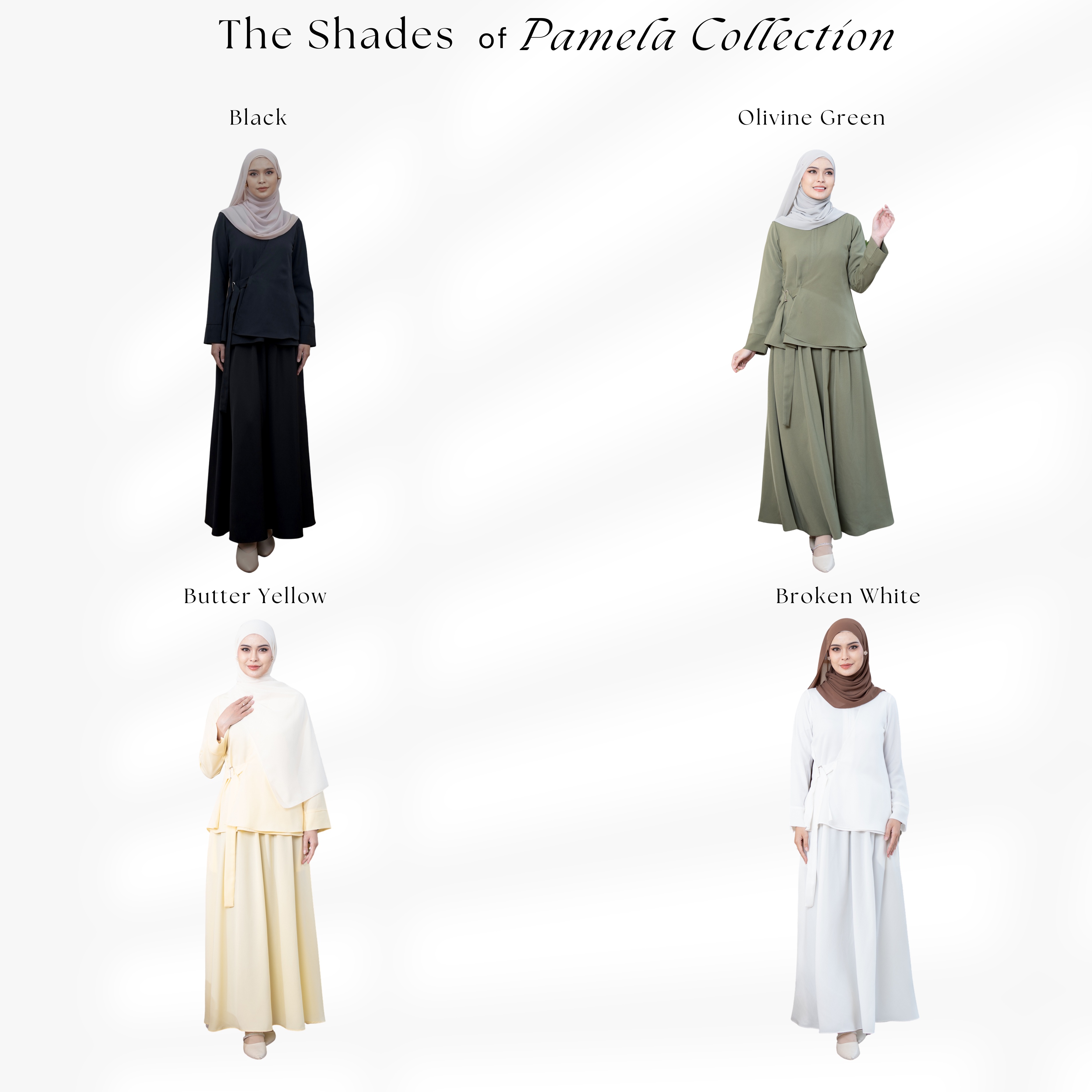 Evolvere-Pamela One Set Setelan Rok Muslim Elegant dan Simple ( Atasan dan Rok )