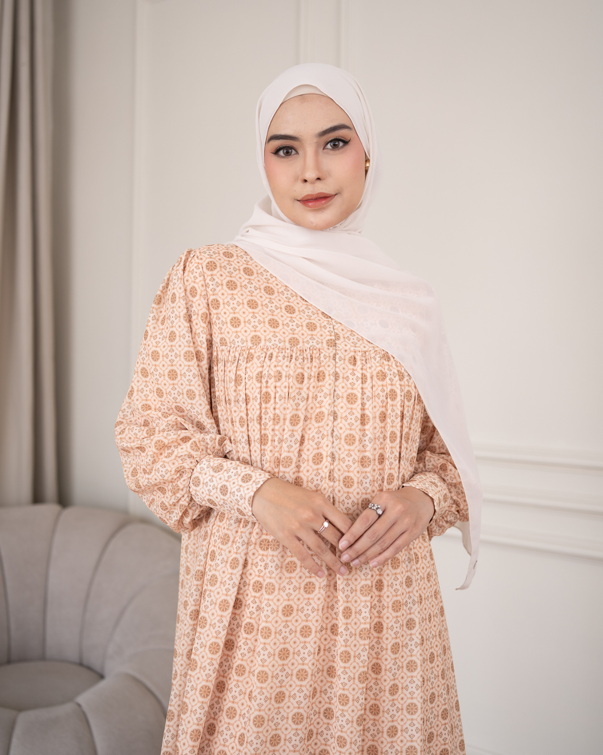 Evolvere - Rania Dress Motif Gamis Lebaran Friendly ( Dress Saja )