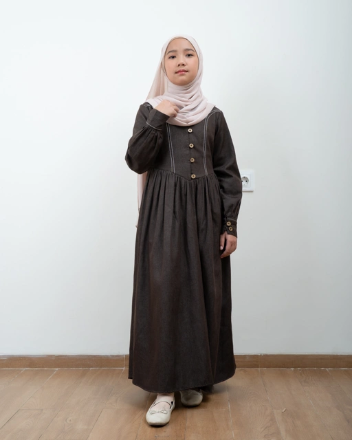 Image of Evolvere - Hazel Kids Denim Dress Anak Perempuan Untuk Lebaran