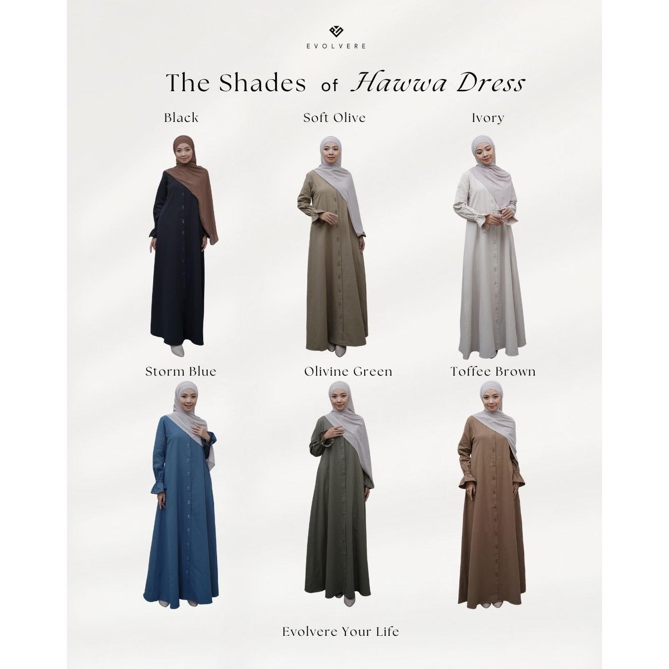 Evolvere - Hawwa Dress Gamis Muslim Wanita Katun Linen