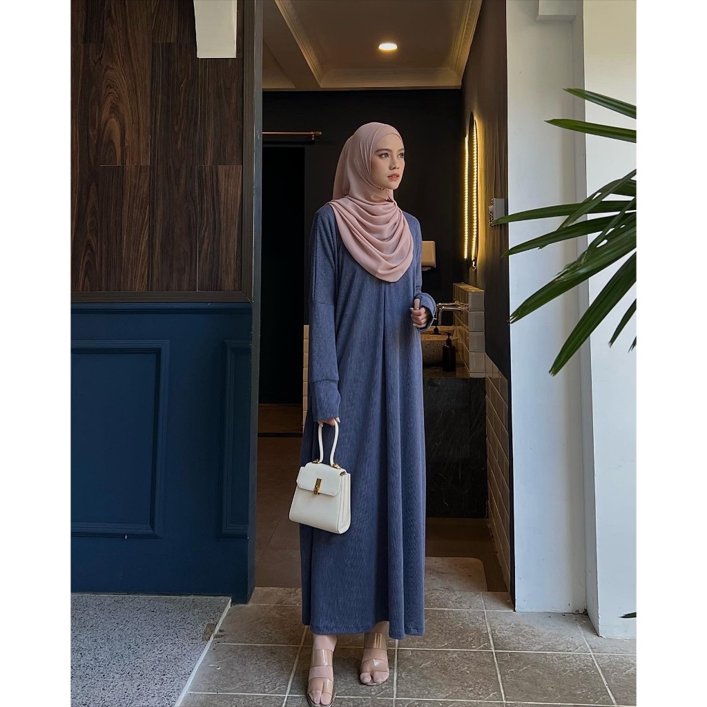 Maheera Knit Dress Pakaian Muslim Wanita Abaya