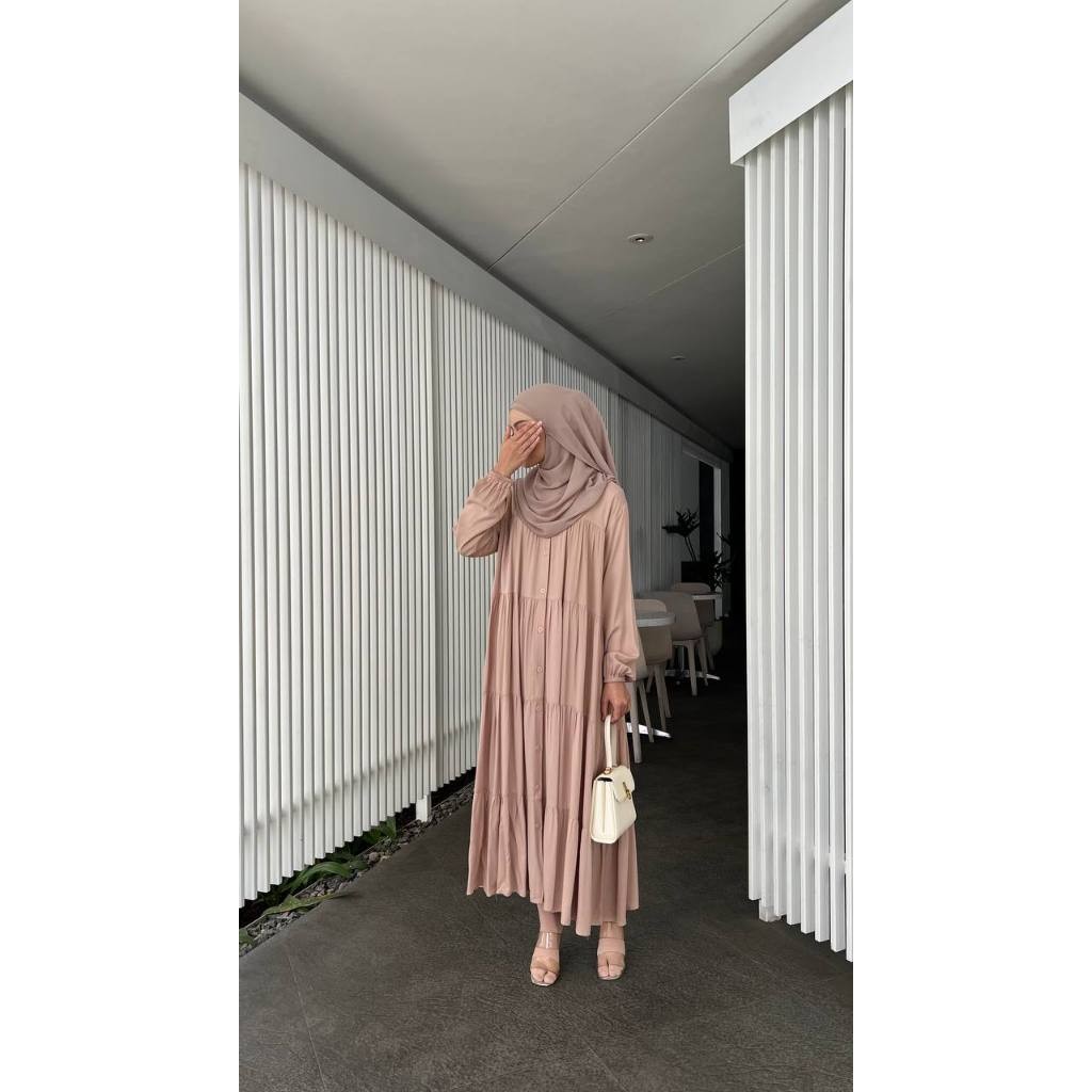 Miza Label - Saiqa Dress Rayon Fashion Muslim Gamis Wanita Polos Busui Friendly All Size