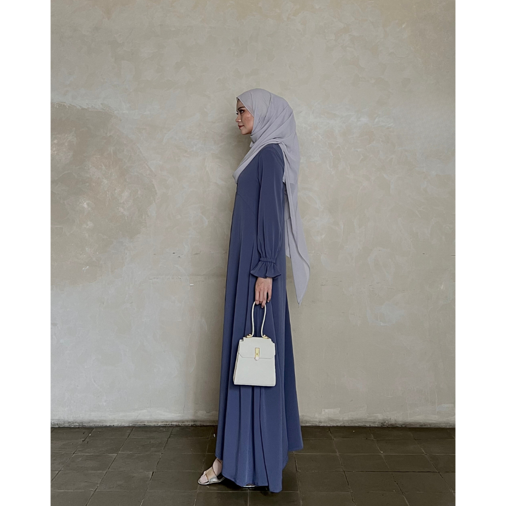 Evolvere - Airin Dress Shine Lux Fashion Gamis Muslim Wanita Busui Friendly (A)