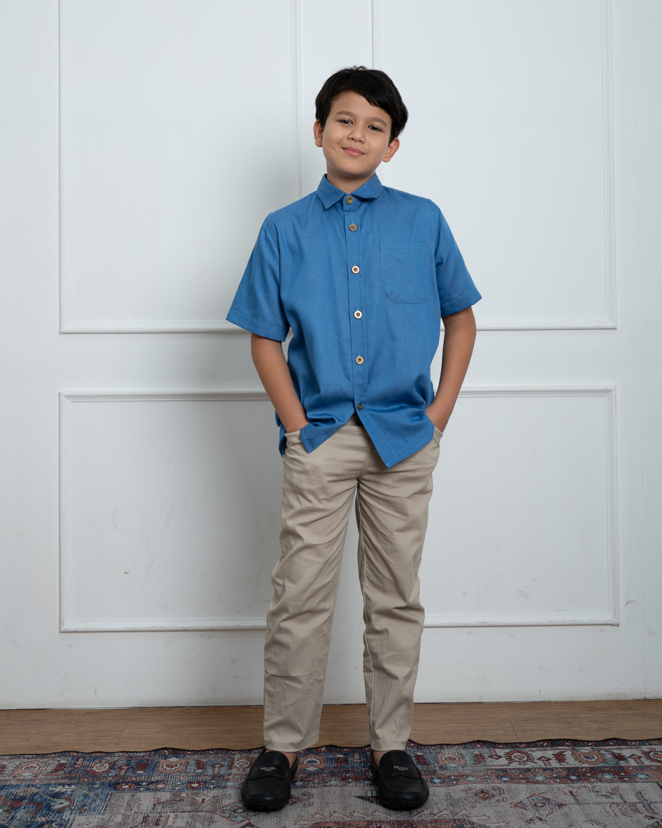 Evolvere - KAI Shirt Kemeja Denim Anak Lengan Pendek