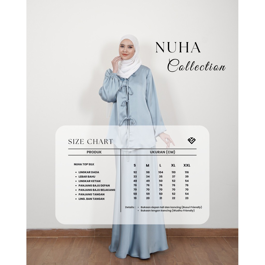 Evolvere - Nuha Top Silk Satin Coquette Style (ATASAN Saja )