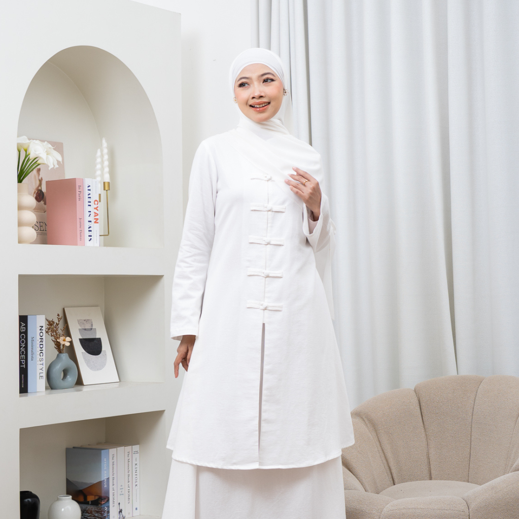Evolvere - Mey Cheongsam Tunik Saja Tunik Wanita Casual Simple Polos ( TUNIK SAJA )