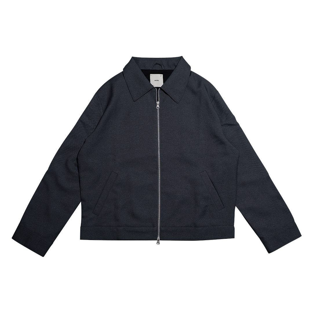 Work Blouson Double Zipper Jacket Grey