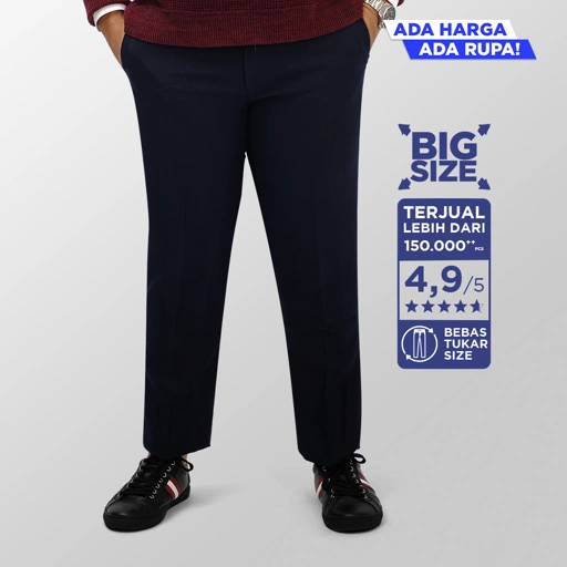 Image of BIG SIZE (Size 39-44) - Dark blue trousers | Biru tua