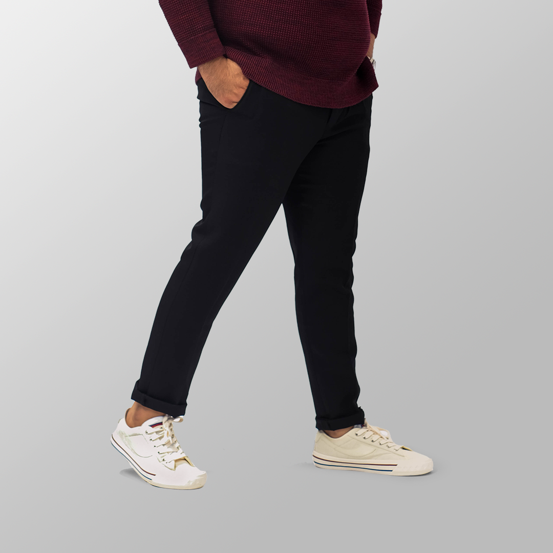 BIG SIZE (Size 39-44) - Deep black trousers