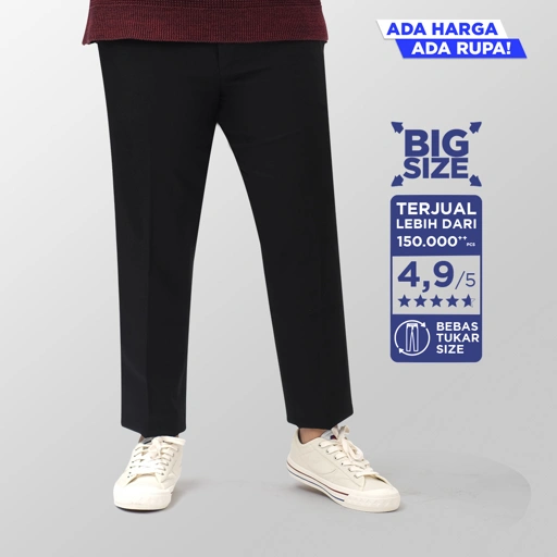 Image of BIG SIZE (Size 39-44) - Deep black trousers | Hitam