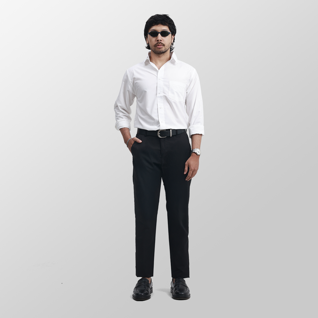 Black Formal Pants 4-Way Stretch Slimfit 