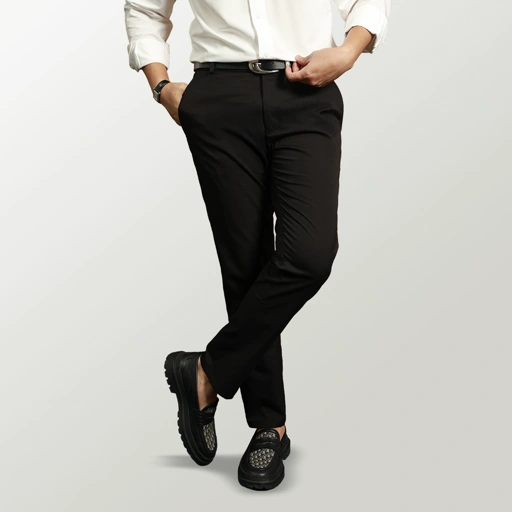 Image of Black Formal Pants 4-Way Stretch Slimfit 