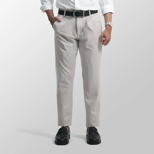 Image of Cream Formal Pants 4-Way Stretch Slimfit 