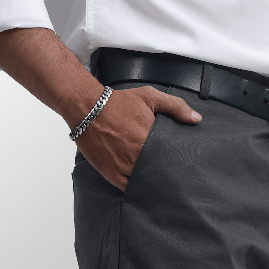 Grey Formal Pants 4-Way Stretch Slimfit