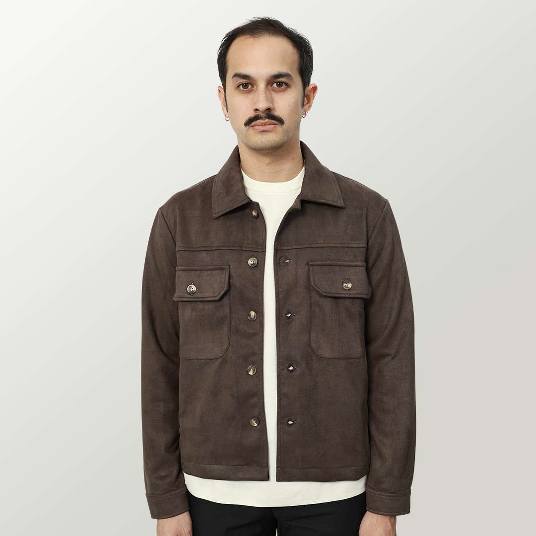 Forme Suede Jacket - Dark Brown