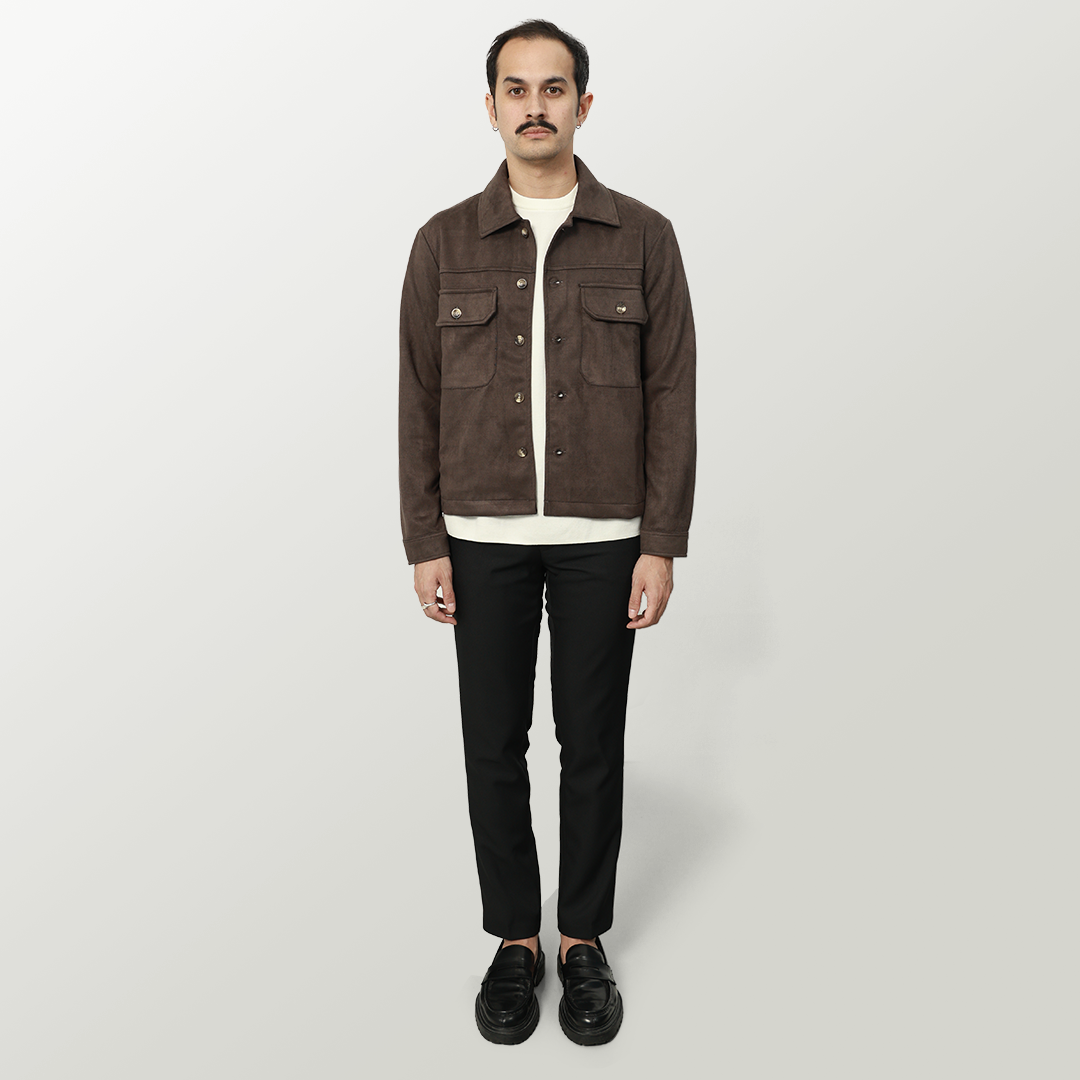 Forme Suede Jacket - Dark Brown