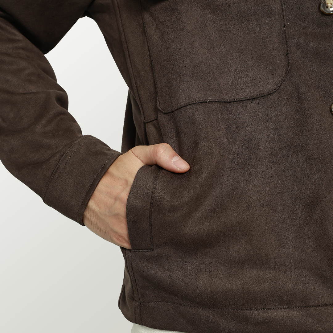 Forme Suede Jacket - Dark Brown