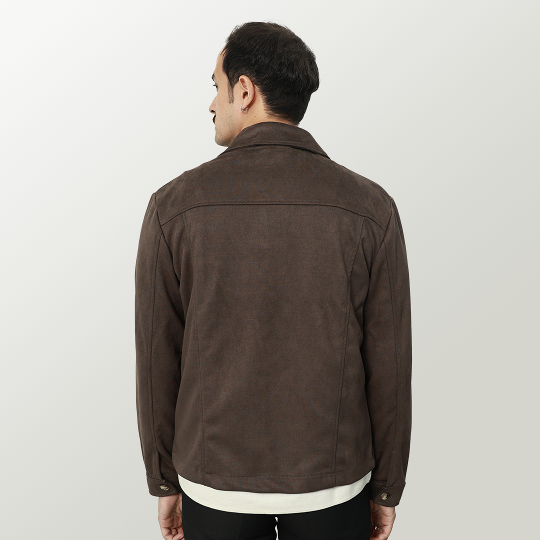 Forme Suede Jacket - Dark Brown