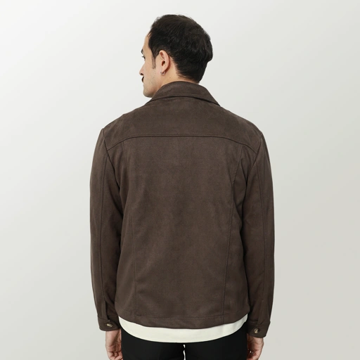 Image of Forme Suede Jacket - Dark Brown