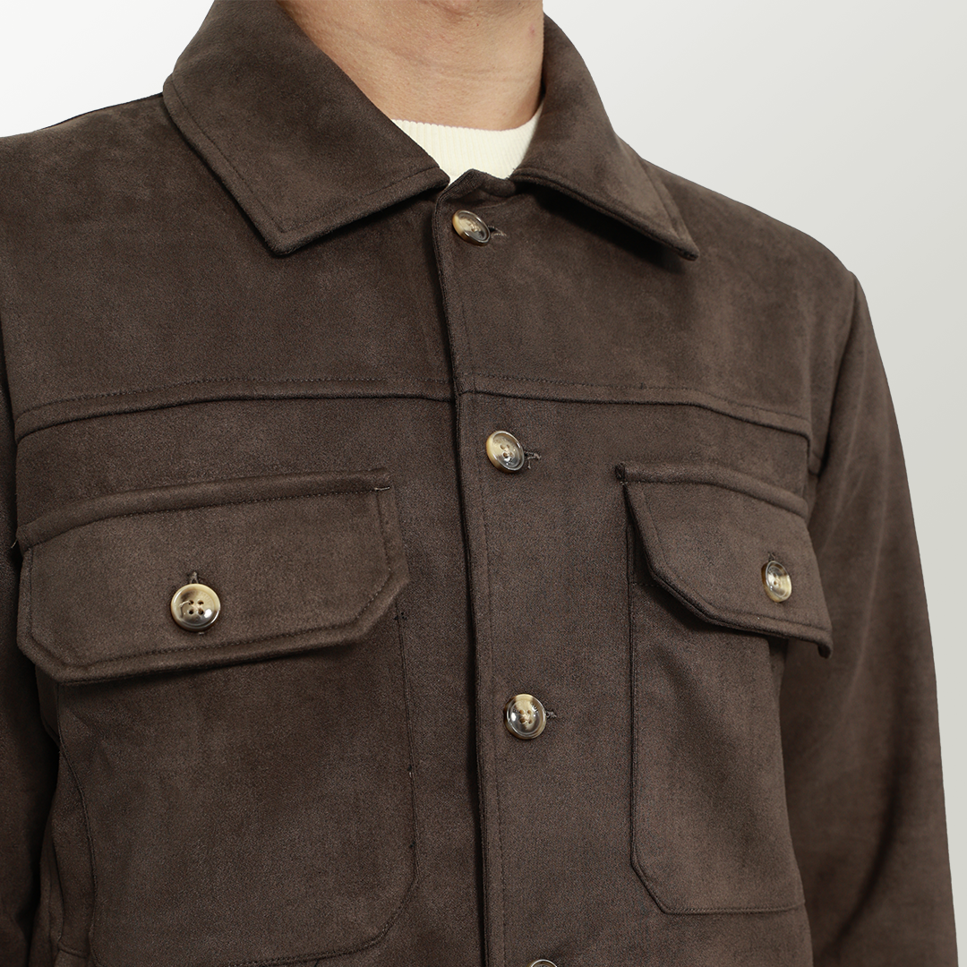 Forme Suede Jacket - Dark Brown