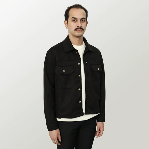 Image of Forme Suede Jacket - Black
