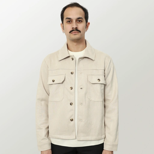 Image of Forme Suede Jacket - Beige
