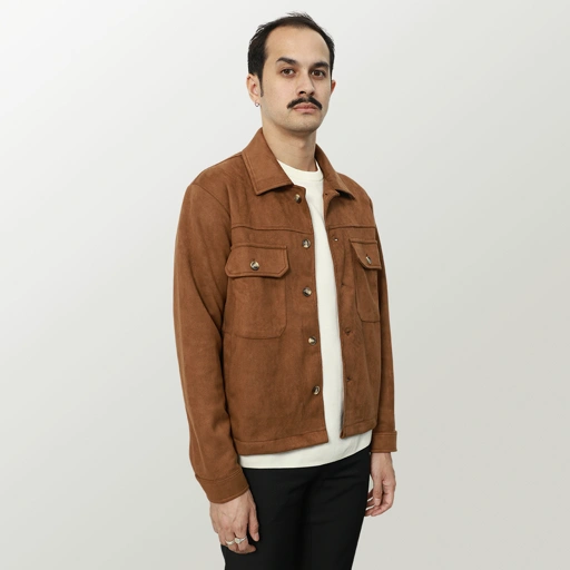 Image of Forme Suede Jacket - Brown