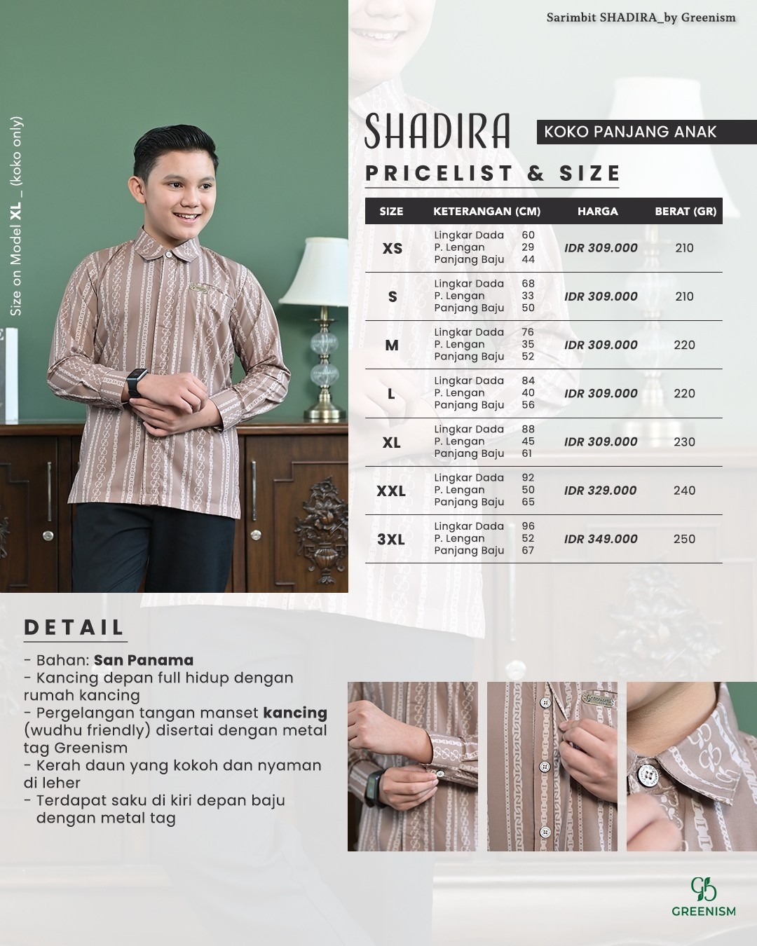 GREENISM - SHADIRA KOKO ANAK PANJANG I READY STOCK