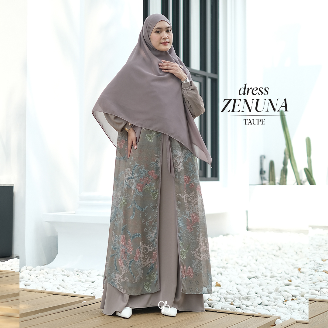 GREENISM | ZENUNA DRESS I DRESS MOTIF WANITA MUSLIMAH SIMPEL DAN ELEGAN