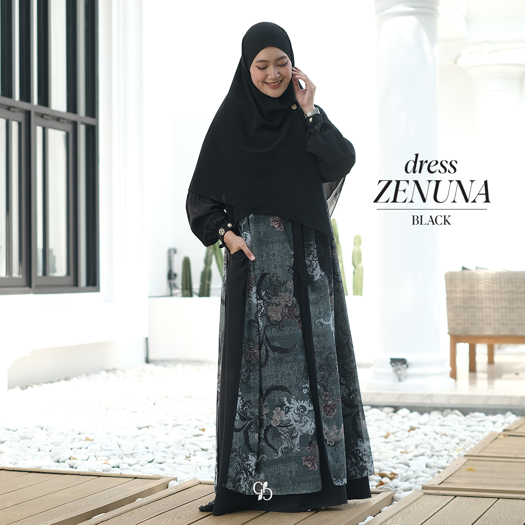 GREENISM | ZENUNA DRESS I DRESS MOTIF WANITA MUSLIMAH SIMPEL DAN ELEGAN