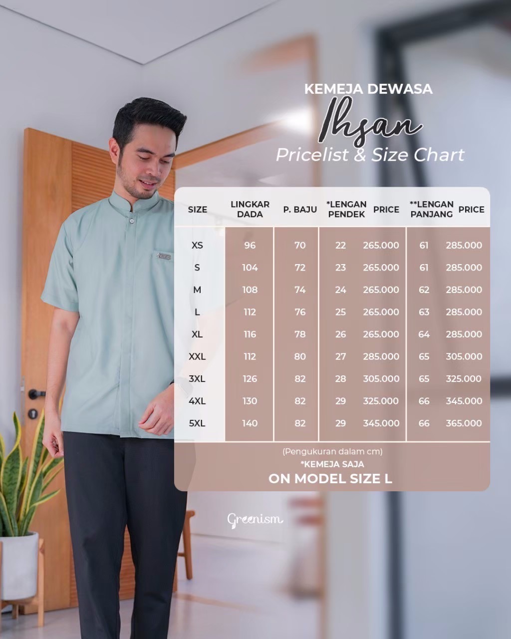 GREENISM - IHSAN | KOKO POLOS DEWASA PENDEK