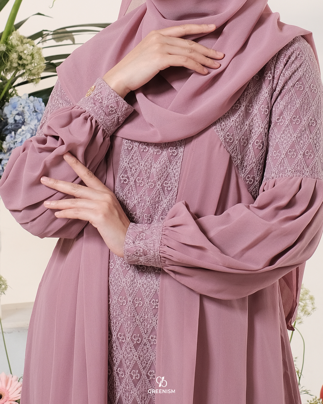 GREENISM - Ercilia Dress Ceruty Brokat Premium | Busui friendly Gamis Daily