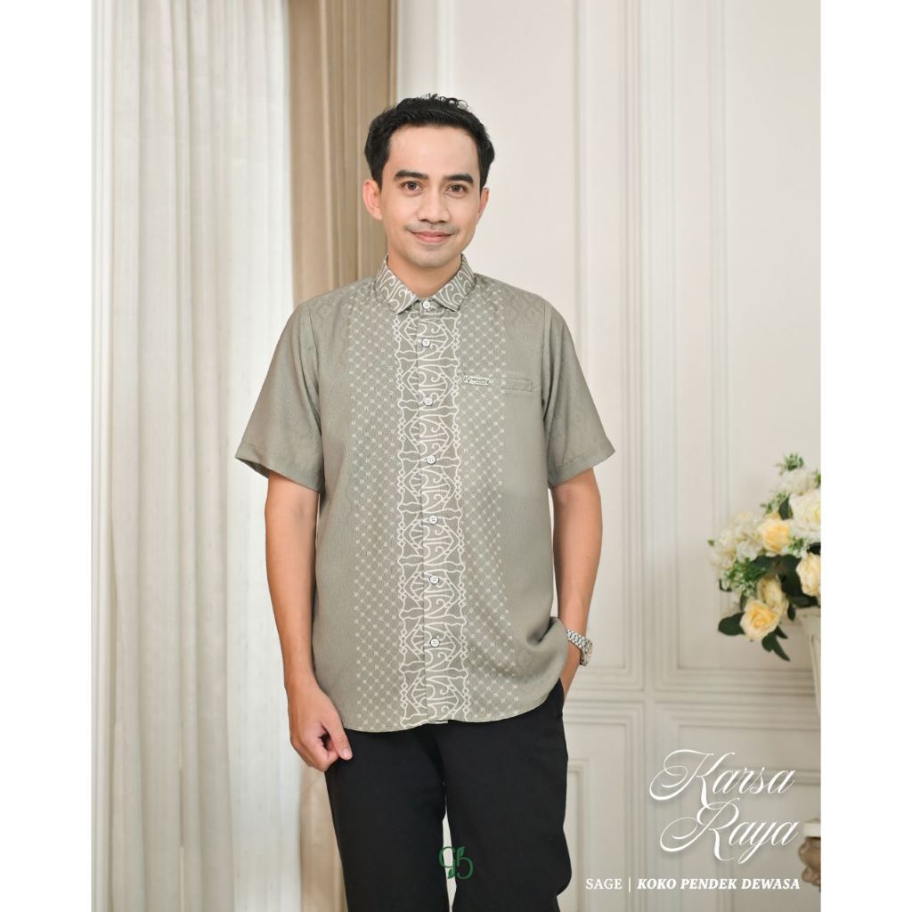 GREENISM - Karsa Raya Koko Dewasa Lengan Pendek | All Color | Ready Stock | Lebaran 2026 Model Gamis Terbaru | Baju Atasan Terbaru