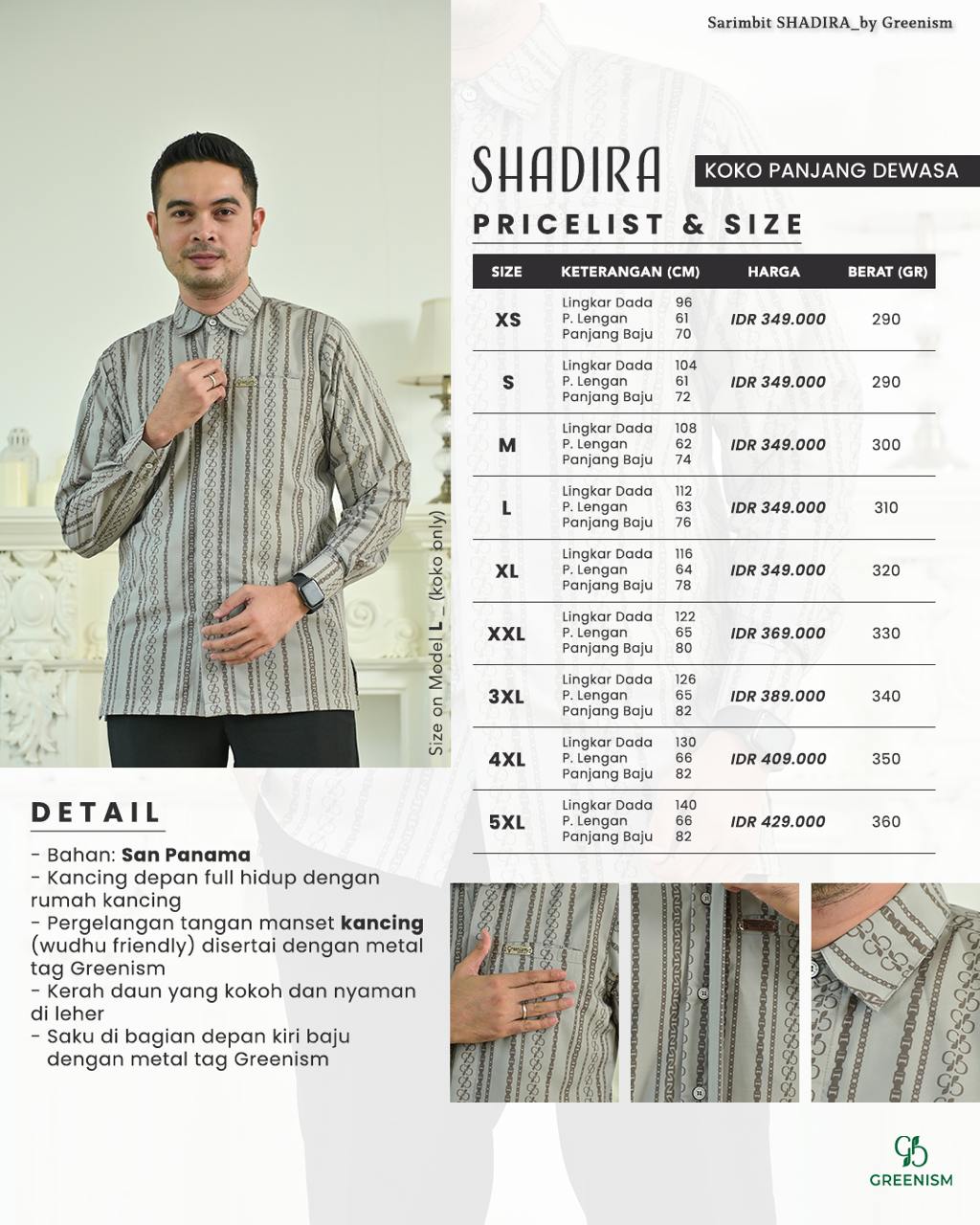 GREENISM - SHADIRA KOKO DEWASA PANJANG I READY STOCK
