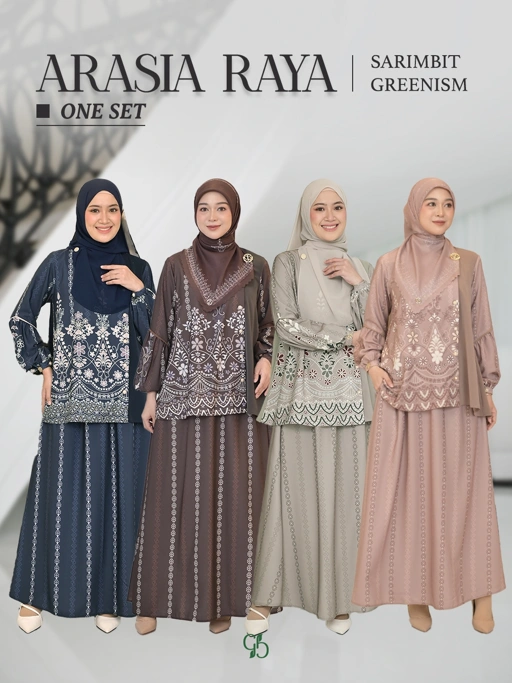 Image of GREENISM - (All Colours) Arasia Raya Oneset | Baju Atasan Wanita Terbaru | Gamis Lebaran 2026