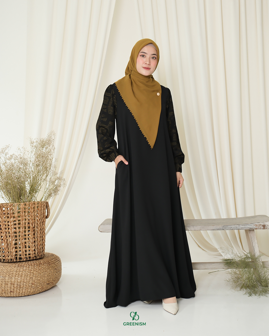 GREENISM - Aysel Dress Yoris Jaquard | Busui friendly Gamis Daily